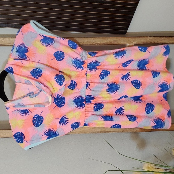 Betsey Johnson Girl's Pink Terry Bathing Suit, Swim Suit Hooded Coverup - Picture 2 of 8